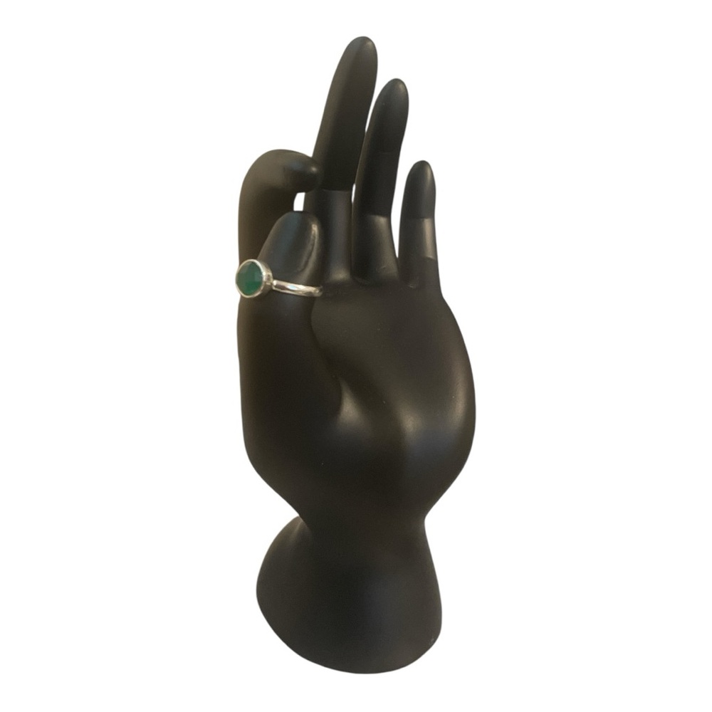 Sterling Silver Ring with Green Stone